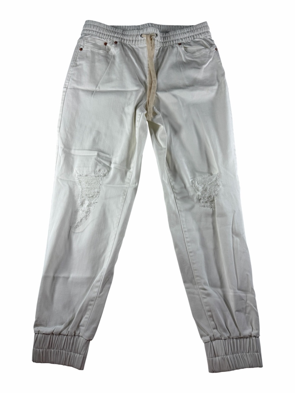 I.N.C. International  Concepts Women's White Jeans Sz Medium w Ripped Knees